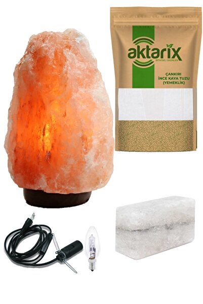 aktarix Doğal Himalaya Tuz Lambası 1-2 Kg 1 Kg Yemeklik Çankırı Kaya Tuzu 1 K...