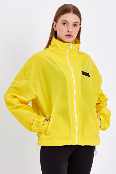 JAHR MARC Fermuarlı Sarı Yüksek Yaka Ceket