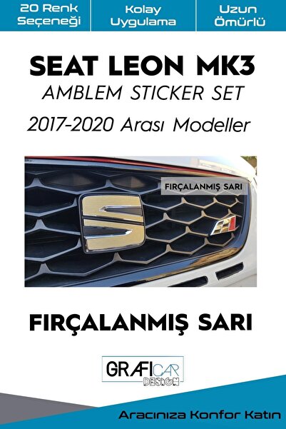 GRAFİCAR مجموعة ملصقات غطاء شعار سيات ليون Mk3 2017-2020/مكياج