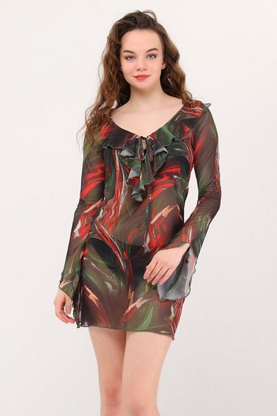 Bolder Azula Green Ruffle Tulle Beach Dress