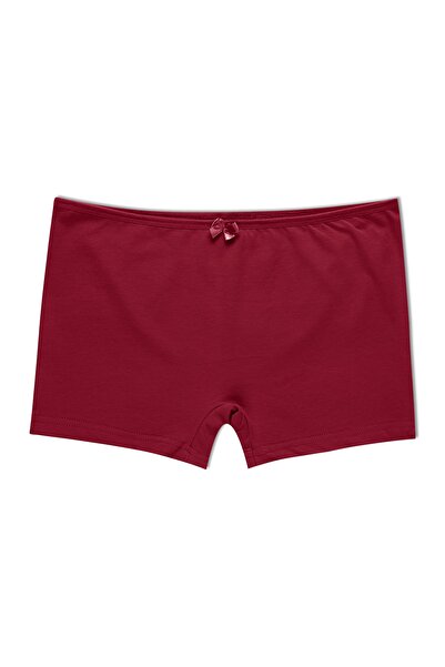 HNX Burgundy Cotton Solid Color Women's Tights Shorts