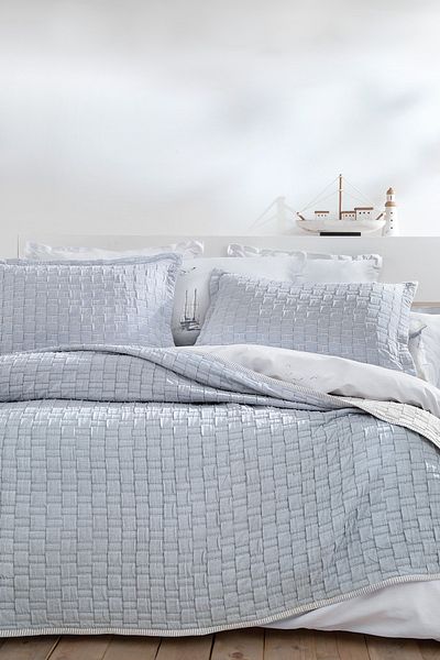 Yataş Velma Double Bedspread Set - Indigo/Beige