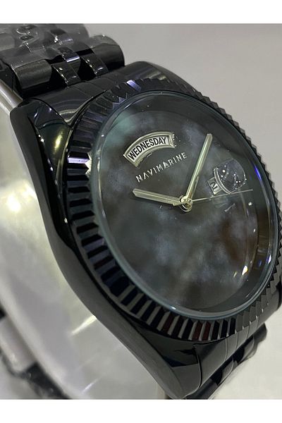 Navimarine Special Jet Black Model Men's Wristwatch 40 Mm