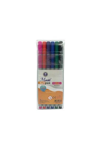 Masis Softpen Fineliner Pen 6 Colors S5304-6c