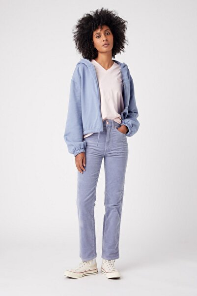 WRANGLER Wild West Fit Yüksek Bel Kadife Lila Esnek Pantolon