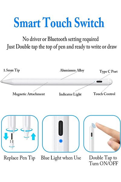 m.tk moveteck Apple iPad 9th generation 2022 10.2 Compatible with Tilt Sensitive and Palm Rejection Stylus Touch Pen