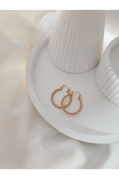 HERCY Xuping Twist Hoop Earring Rose-gold Plated