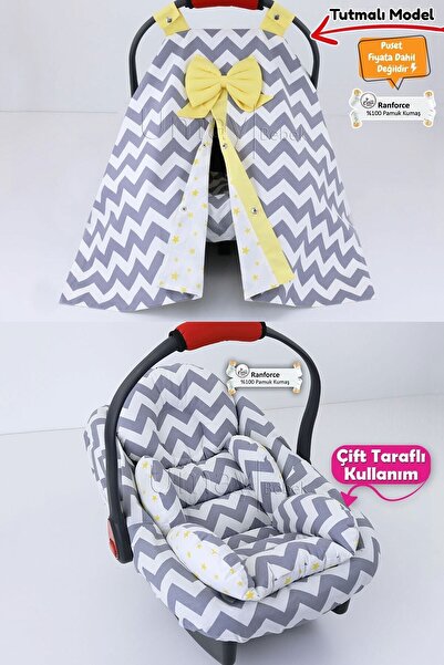 Umaybebek 3 Parça - Puset Örtüsü, Bel Destekli Puset Minderi, Puset Çarşafı, ...