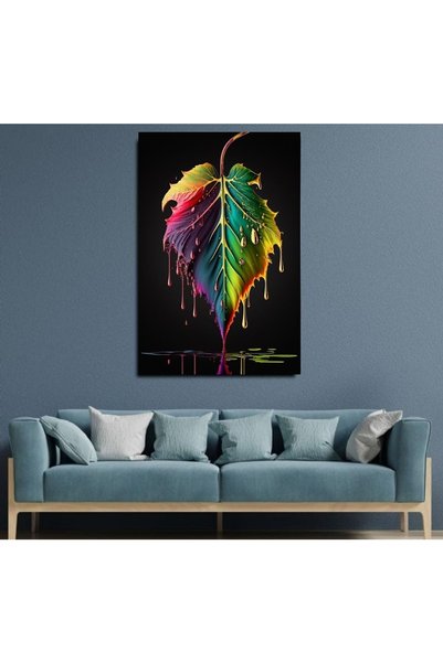 TRADE AYS Colorful Leaf Decorative Canvas Wall Painting