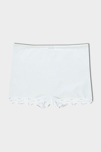 HNX Ecru Cotton Lace Women's Tights Shorts
