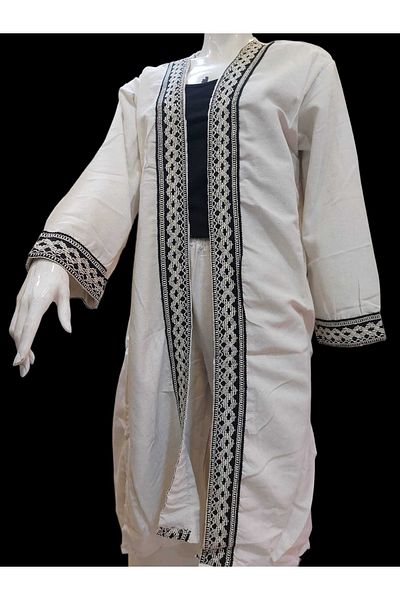 AYDES Striped Linen Set Kimona Set