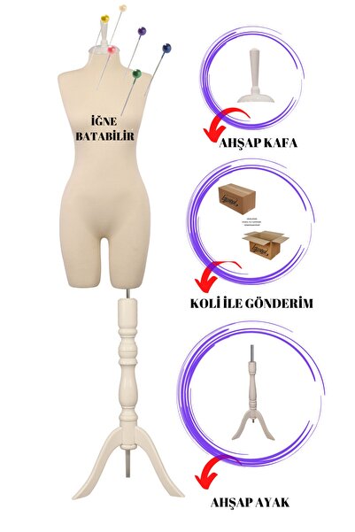 Manken İstanbul Pantolon Giyebilen 38 Beden Süngerli Terzi Mankeni Prova Mank...