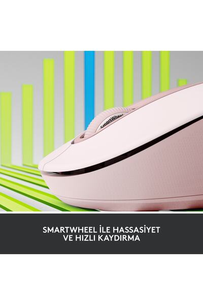 logitech Signature M650 Büyük Boy Sağ El Için Sessiz Kablosuz Mouse - Pembe