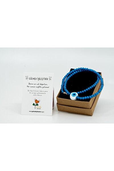 Blue White Authentic Glass Beaded Handcrafted Women's Gift Necklace