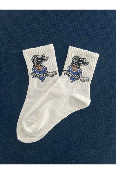 Touz Yasuo Unisex White College Socks