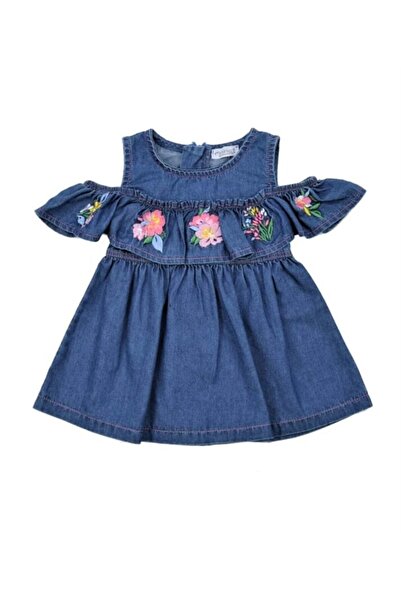 Mininio Kız Çocuk Mavi Elbise