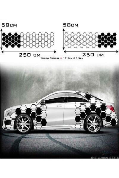 EYBA STİCKER Eyba Oto Yan Ön Ve Arka Sticker Çamurluk Kaplama Petek Sticker -...