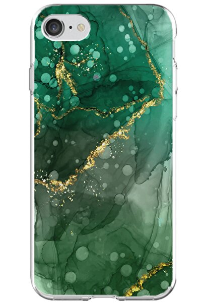 Powerfox iPhone 6 Compatible Green Granite Pattern Transparent Phone Case