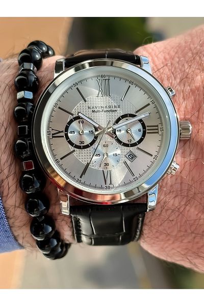 Navimarine Brand Functions Active, Black Cord Men's Wristwatch + Bracelet
