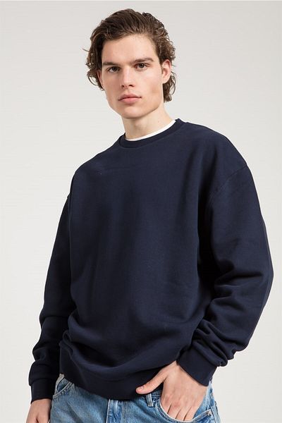 JAHR MARC Ανδρικό φούτερ Oversize Acid Washed Navy Blue