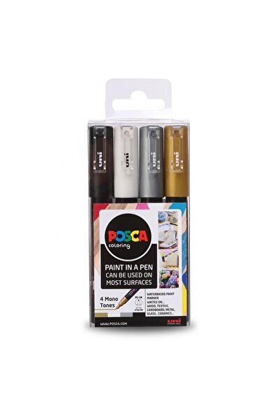 Uni مجموعة من 4 قطع من Posca Marker PC-1m 0.7 مم