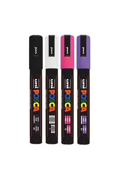 Uni Set of 4 Posca PC-5m Painting Markers