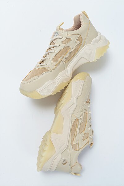 Luvi 65100 Bézs bőrű női sportcipő