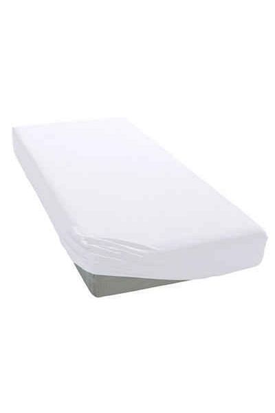 mer-tim ezberbozan ev tekstili Mer-tim Double Intermediate Size White Combed Cotton Elastic Sheet - 140x190