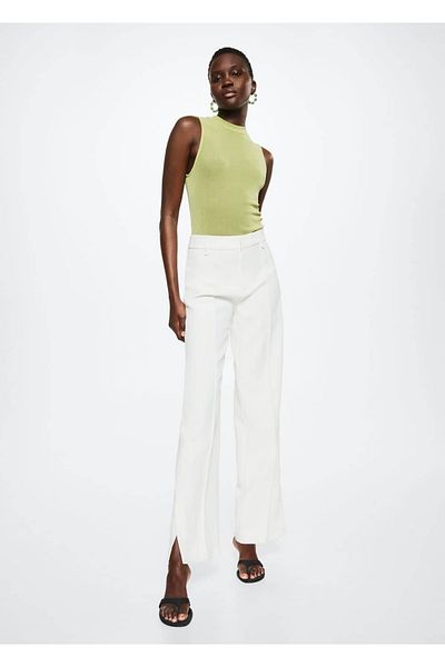 MANGO Woman Poloprůhledná úpletová halenka