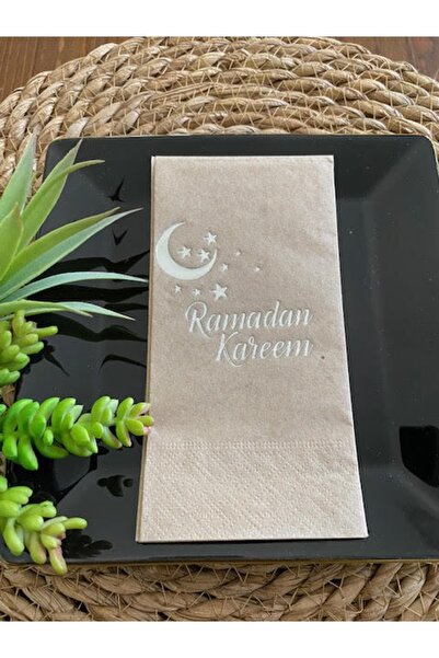 kidspartim مناديل كرافت رمضان كريم مذهبة فضية 16 قطعة