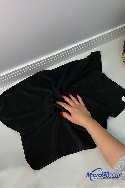 Micro Clean Missclean (1 Piece) Large Size Black Microfiber Floor Tile Hardwood Non-Marking Cleaning Cloth 50x70