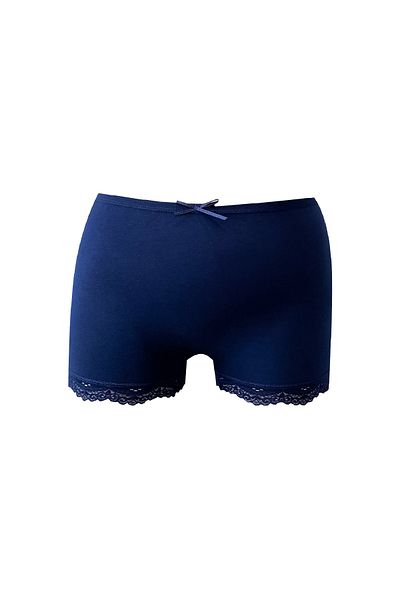 HNX Γυναικείο κολάν με δαντέλα Navy Blue βαμβακερό σορτς