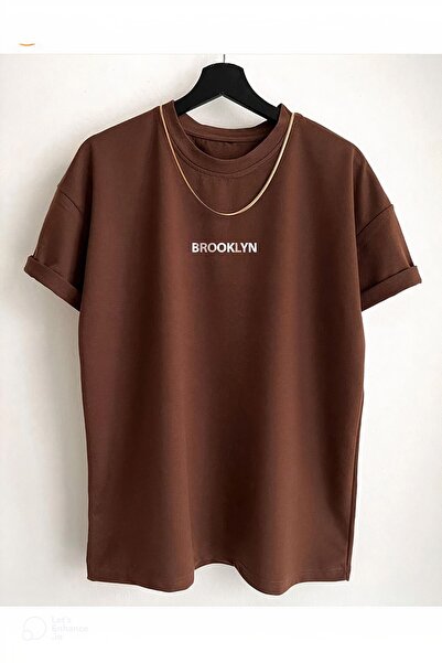 Hunors Sportswear & Company تي شيرت Darkerkek كبير الحجم باللون الأحمر والبني...