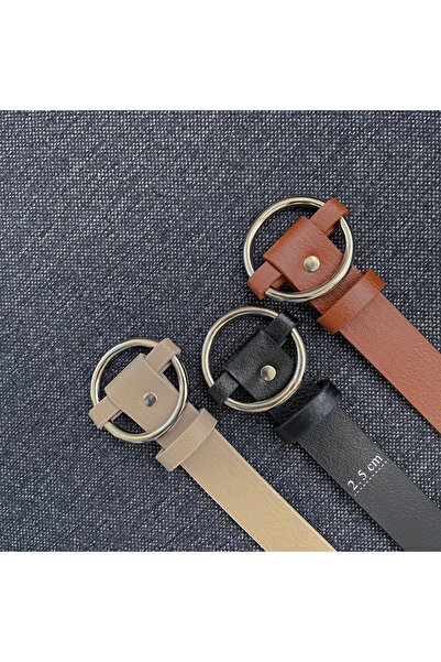 Cissapra 3'lü Kadın Kemer Halka Tokalı Üçlü Kadın Kemer