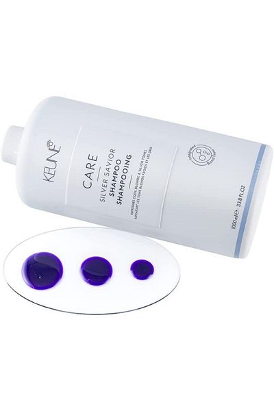 Keune Care Silver Saviour Shampoo - 1000ml Neutralizes, Warm Tones