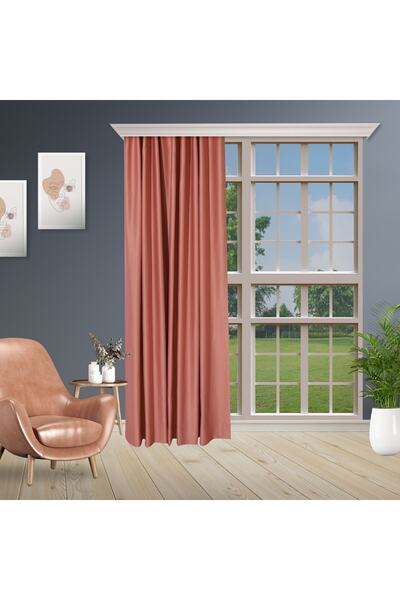 perhal perde ve halı Gül Kurusu Black Out Karartma Projeksiyon Yatak Odası 1-...