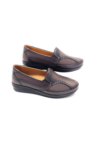 UMUT AYAKKABI Genuine Leather Full Orthopedic Women's Mother Shoes