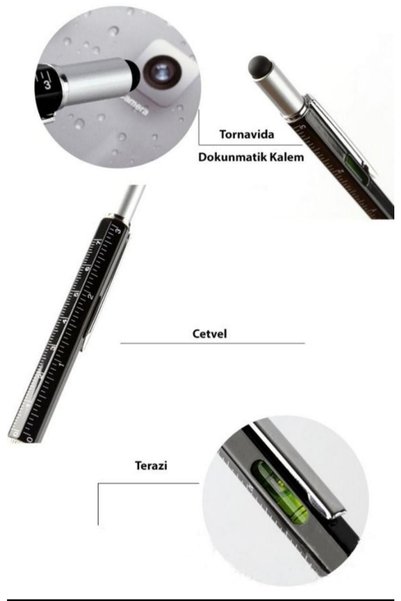 ASYA GIFTS Architect-engineer Pen (Water Level-ruler-screwdriver and Touch Pen) Metal