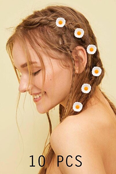 MioArt Ornament de păr colorat pentru femei, 10 bucăți, cu figură de floare d...