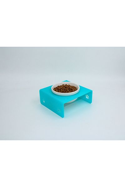 Pet Magic أكريليك بيتماجيك، قطة شبكية، وعاء طعام وماء من السيراميك الأبيض للكلاب