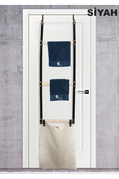 Bundera Katlanabilir Deri Banyo Kirli Çamaşır Sepeti Çamaşırlık Ve Havlupan Havluluk Seti Katlanır Sepet