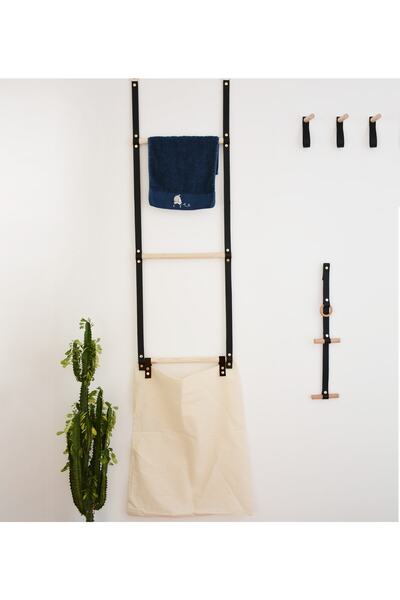 Bundera Katlanabilir Deri Banyo Kirli Çamaşır Sepeti Çamaşırlık Ve Havlupan Havluluk Seti Katlanır Sepet