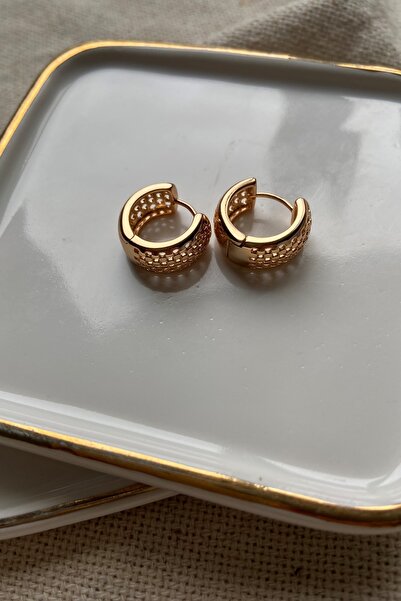 fuya design Delikli Halka Çelik Küpe