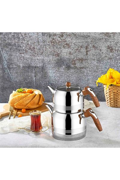 Kahramanlar Rain Wooden Mega Size Teapot