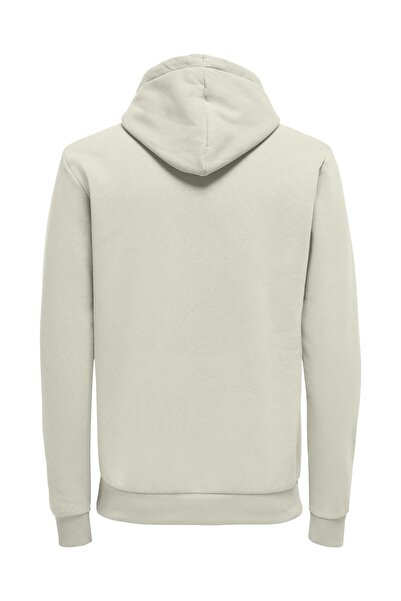 Only & Sons Ανδρικό φούτερ με κουκούλα ανοιχτό καφέ χρώμα Onsceres Zip Thr. Hoodie Sweat Noos