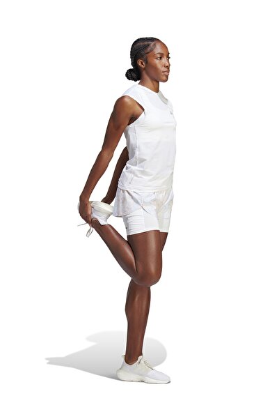 adidas Bisiklet Yaka Düz Beyaz Kadın T-shirt Hm4319 Fast Tee