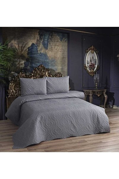 bursa çeyiz Yatak Örtüsü Kapitone Yatak Örtüsü Gri