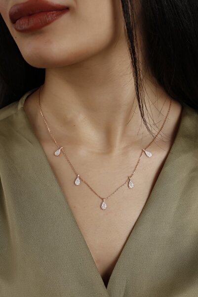 Lia Berto Kadın Damla Şans Model 925 Ayar Gümüş Kolye