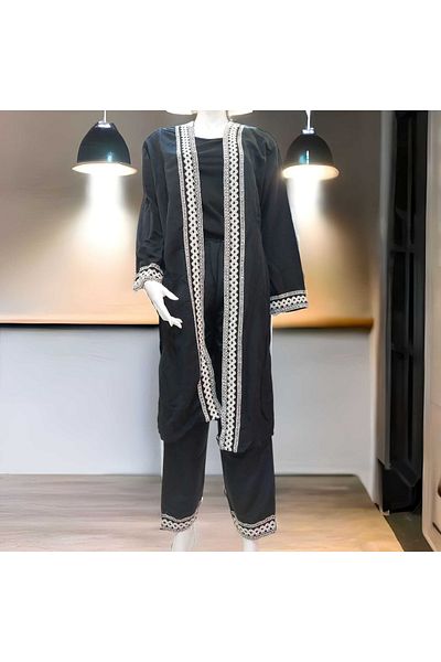 AYDES Striped Linen Set Kimona Set