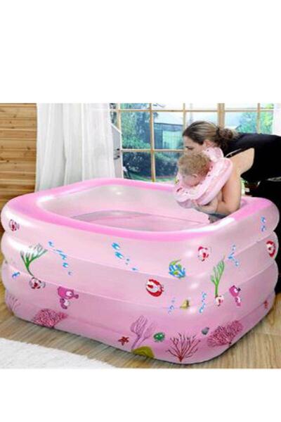 oruçoyuncak Havuz Bebek Havuzu Derin Havuz 125x100x72 Cm Tabanı Şişmeli